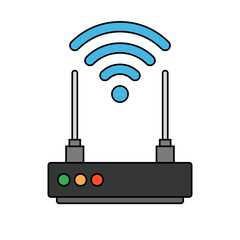 Poster - Modern Wi-Fi router icon. Wireless network. Vector.