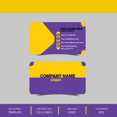 Orange color Business card design set template for company corporate style