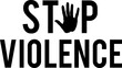 Stop violence text against white background
