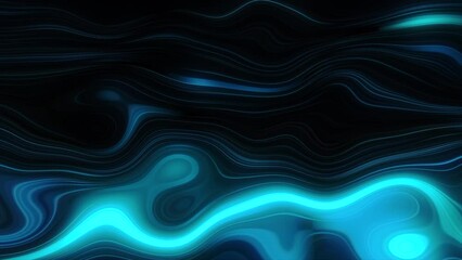Poster - Abstract colorful neon waving lines on a black background. Motion. Bending bright stripes with gradient effect.