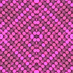 Poster - Kaleidoscopic pattern of pink cylinders. Creative modern design. Art background. 3d rendering digital illustration