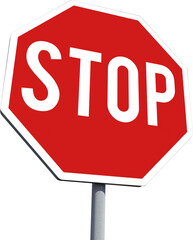 Aufkleber - Stop sign over white background