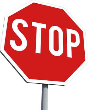 Stop sign over white background