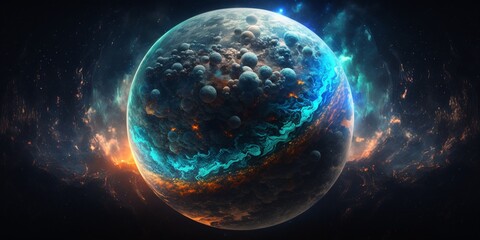 Wall Mural - unknown planet, creative force of destruction and creation. generative ai