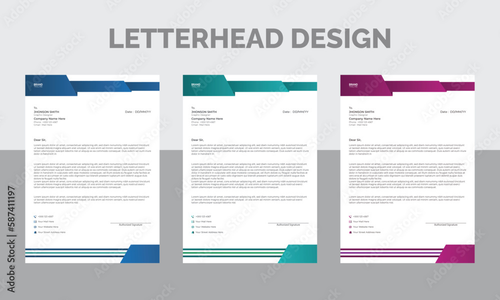 letterhead flyer corporate official abstract professional minimal
