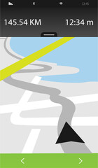 Poster - Digital image of arrow on navigation map