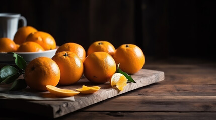 Ripe Oranges on a Table