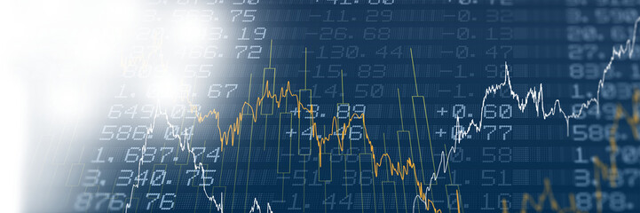 Aufkleber - Digital image of line graph and numbers on screen