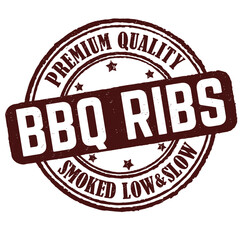 Wall Mural - Bbq ribs grunge rubber stamp