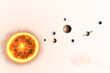 Graphic image of various planets with sun