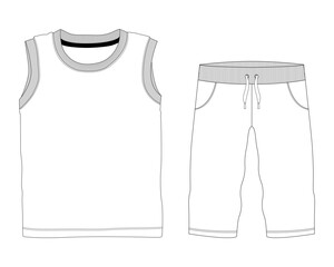 Wall Mural - Boys Sleeveless Top & Capri Bottom Set