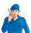 The guards are strictly on duty to maintain safety on duty.illustration