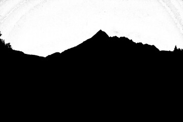 Canvas Print - black mountain against white background