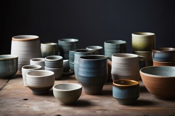 Handcrafted ceramics. Generative AI