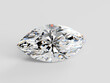 Diamond of marquise cut on white background