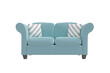 © vectorfusionart - Digitally generated image of blue sofa with cushions