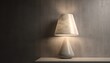 A beautiful lampshade alone, in the background a clean textured wall, neutral colors, generative IA