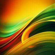Abstract Vibrant Color Curve Background, Creative Graphic Wallpaper With Orange, Yellow And Green For Presentation, Concept Of Dynamic Movement And Space, Detail Of Bending Plastic Generative AI
