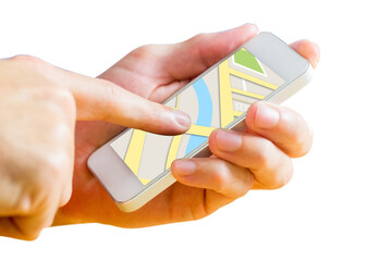 Poster - Man using map app on phone