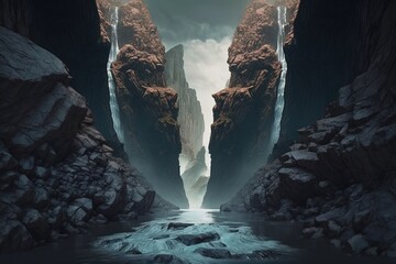 Wall Mural - A Chasm of Living Water Generative AI