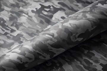 monochromatic camouflage fabric texture. Generative AI