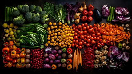 Vegetable and colors, fresh fruit