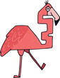 Flamingo with zigzag neck
