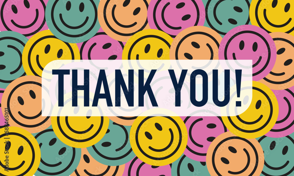 Thank you with colorful emoji composition. Stock Vector | Adobe Stock