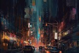 Fototapeta Nowy Jork - New York abstrakcyjny kolorowy animowany obraz Generative AI
