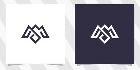 letter sm ms logo design