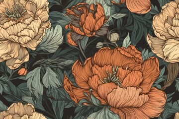 Poster - colorful floral wall art. Generative AI