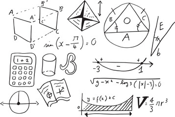 Poster - Geometric shapes with calculator