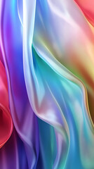 Wall Mural - Colorful, light, transparent, and smooth silk background - Generative AI