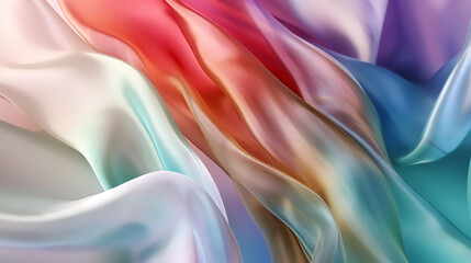 Colorful, light, transparent, and smooth silk background - Generative AI