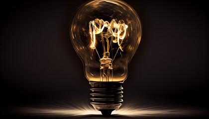 Poster - Glowing tungsten filament ignites bright ideas generated by AI