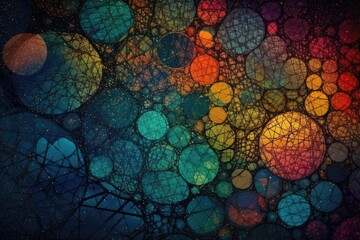 Aufkleber - colorful circles on a vibrant background. generative ai