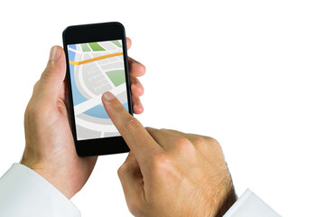 Poster - Man using map app on phone