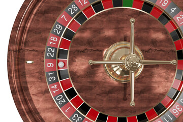 Poster - Overhead view of 3D wooden roulette