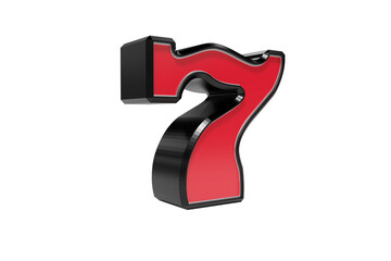 Sticker - Digital image of 3D number seven