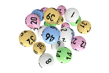 Aufkleber - 3D image of colorful bingo balls