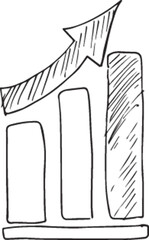 Aufkleber - Graph and up arrow against white background