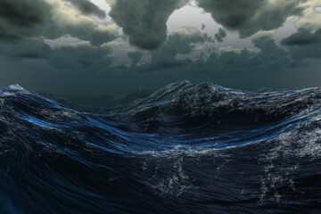 Wall Mural - Stormy sea under dark sky