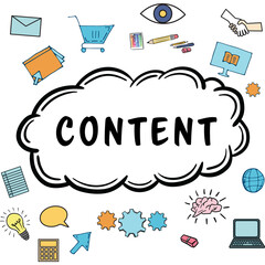 Poster - Content text surrounded by various web icons