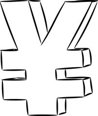 Poster - Vector image of yen sign