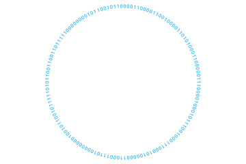 Aufkleber - Binary numbers forming circle