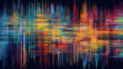 Digital glitch art background illustration with Generative AI