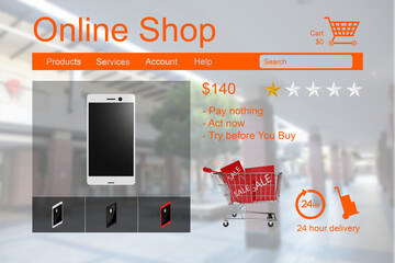Poster - Smart phones for sale displayed on web page