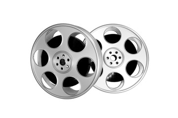 Poster - Film reels on white background