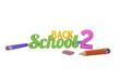 Back to school message over white background