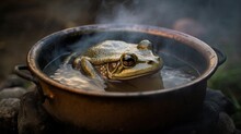 Buff Frog Cooking In A Pot In 8K Created With Generative Ai Technology